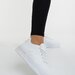 Pantofi sport dama albi din piele ecologica si material textil Sindria